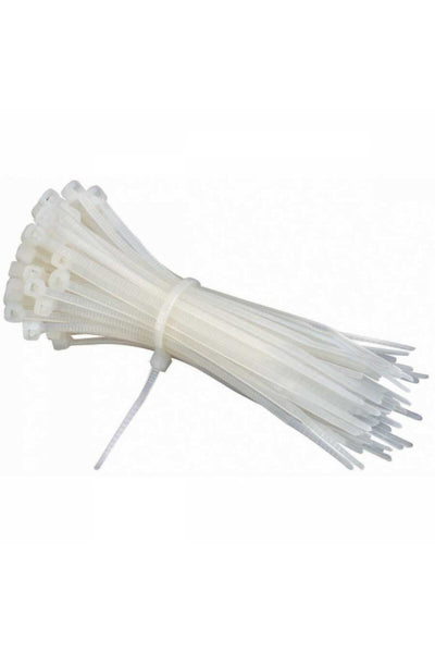 3,6x370 mm 100 Adet Beyaz Kablo Bağı Plastik Cırt Kelepçe Klips