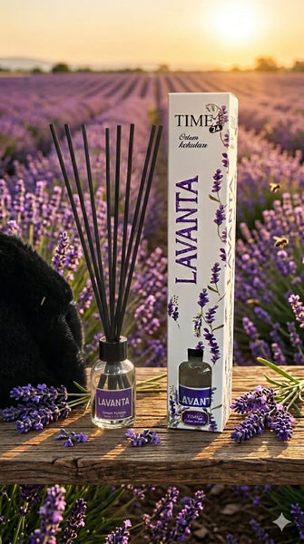 Time24 Lavanta Oda Kokusu 50 ml – Çubuklu Ortam Kokusu | Kalıcı ve Ferah Lavanta Kokusu