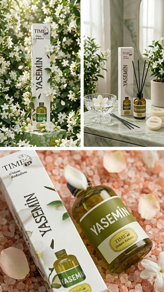 TIME24 Yasemin Oda Kokusu 50 ml | Çubuklu Kalıcı Ev Ortam Kokusu