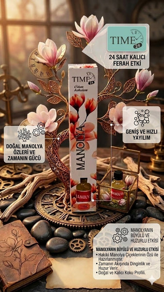 TIME24 Manolya Oda Kokusu – Çubuklu Ortam Kokusu 50 ml