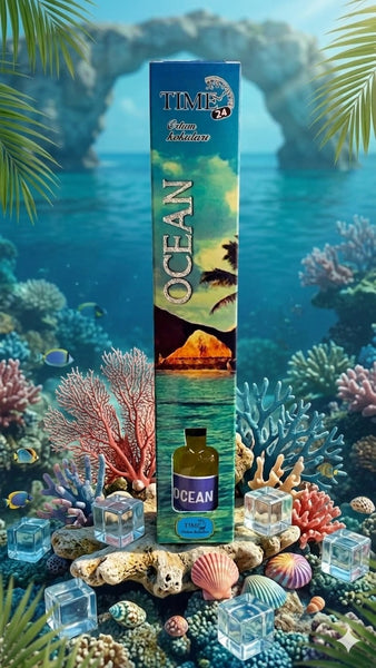 TIME24 Ocean Oda Kokusu 50 ml – Çubuklu Ortam Kokusu | Ferah Deniz Esintisi Ev & Ofis Reed Diffuser