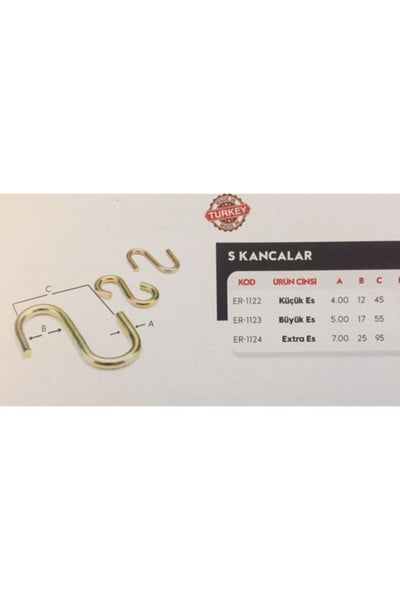 Es Kanca Büyük 100 Adet S Kanca Büyük