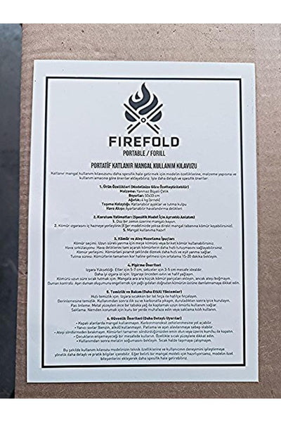 FIREFOLD PORTATİF KATLANIR MANGAL 41X33 cm