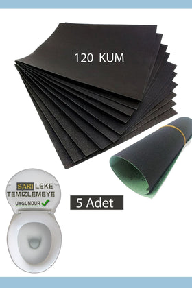 Kağıt Zımpara Su Zımparası 120 Kum Sarı Leke Için Uygun Zımpara - 5 Adet