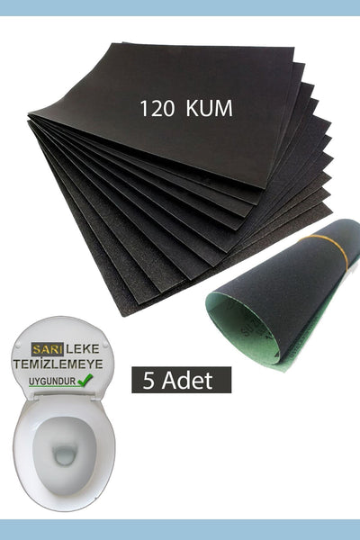 Kağıt Zımpara Su Zımparası 120 Kum Sarı Leke Için Uygun Zımpara - 5 Adet
