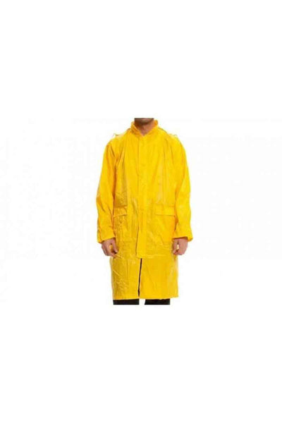 Kapüşonlu Sarı PVC Yağmurluk XXL(Lisinya)