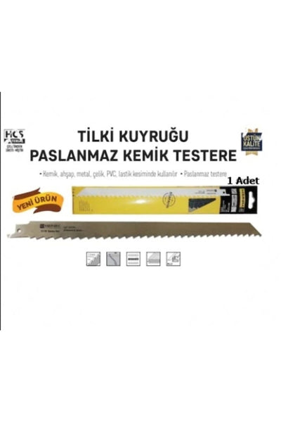 Meşem Kemik Kesme Tilki Kuyruğu Bıçağı Paslanmaz Körelmez 30 Cm 1 Adet