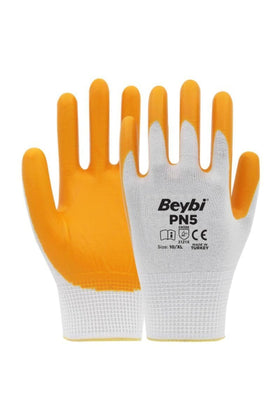 Pn-5 Sarı Nitril Kaplı Koruyucu 10" 1 Çift Iş Eldiveni