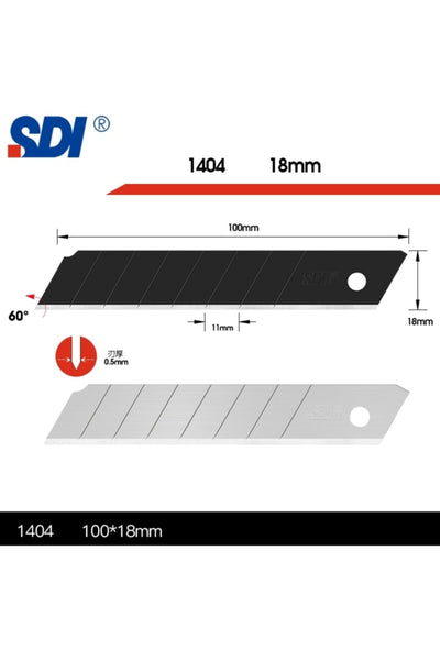 Sdı 1404 Çelik Maket Bıçağı Falçata Ucu Yedeği 18mm 60 Derece Büyük 10'lu