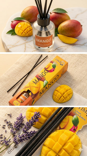 TIME24 Mango Oda Kokusu 50 ml Çubuklu Ortam Kokusu – Tropikal Mango Kokusu