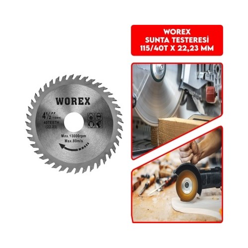Worex Sunta Testeresi 115/40T x 22,23 mm